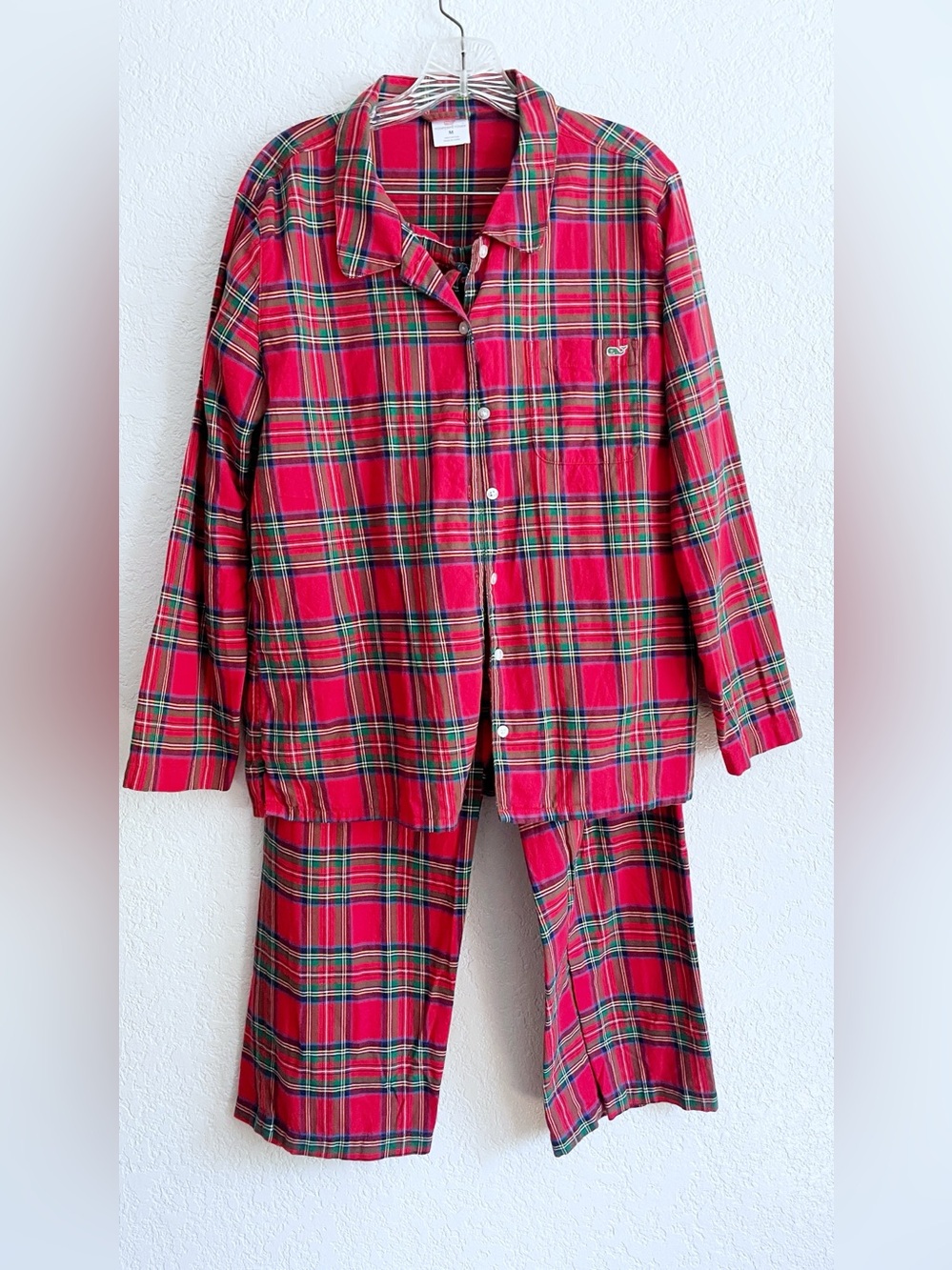 Vineyard Vines Holiday Red Green Plaid Adult Unisex Pajama Set 2L6013 Medium